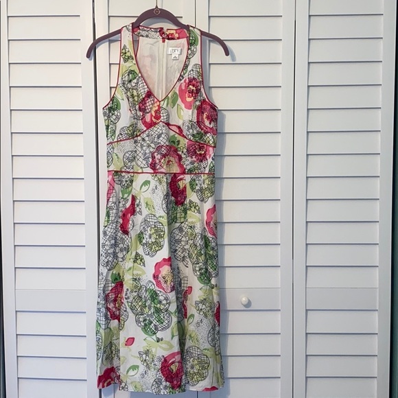LOFT Dresses & Skirts - Pink, green, and white dress